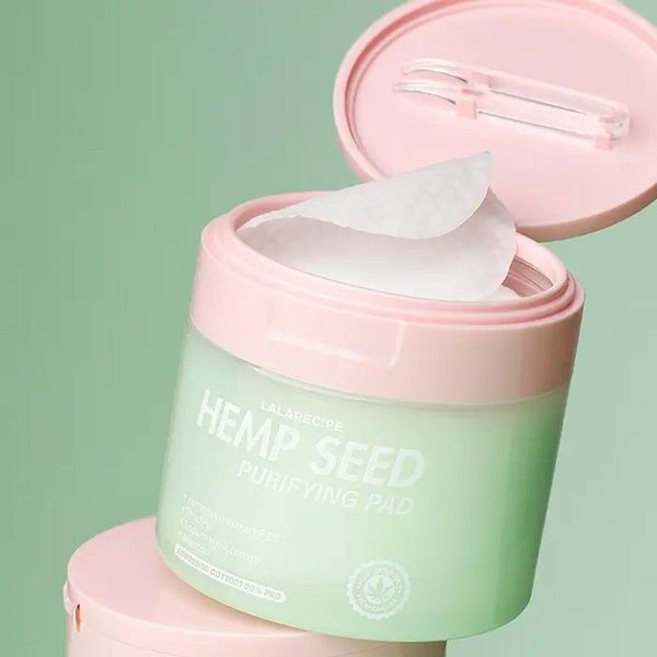 Тонер-педи для обличчя з екстрактом коноплі | LALARECIPE Hemp Seed Purifying Pad, 70шт  1448 фото