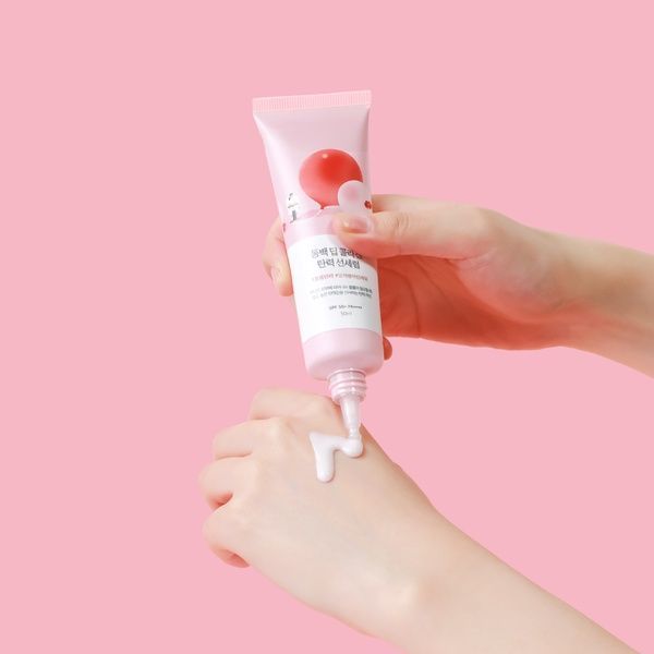 Сонцезахисна сироватка з колагеном | Round Lab Camellia Deep Collagen Firming Sun Serum, 50ml 1502 фото